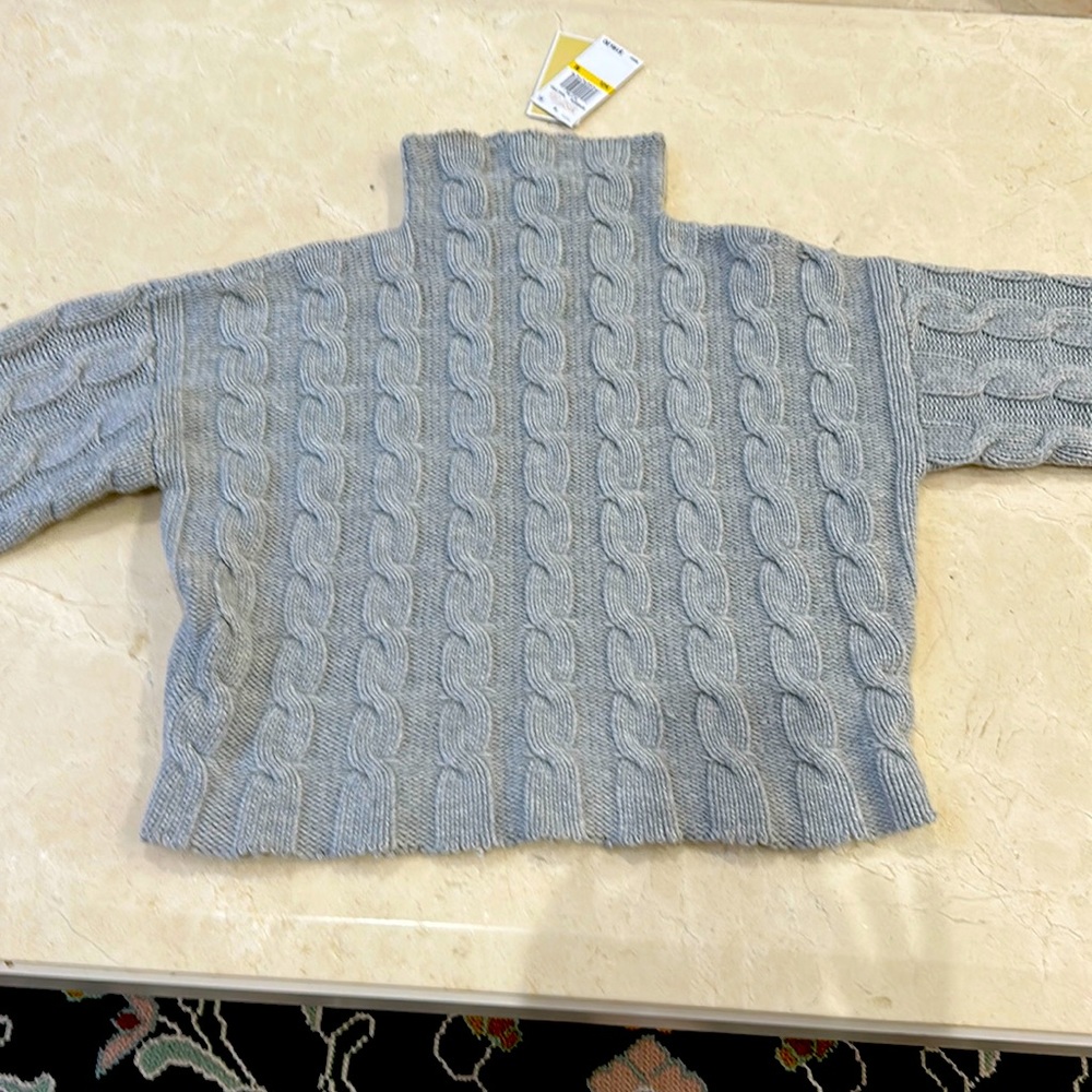 Michael michael Kors gray mock neck cropped sweater